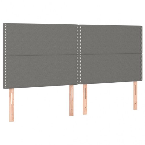 Kontinentalseng med madras 200x200 cm - stof, mørkegrå