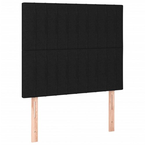 Kontinentalseng med madras 100×200 cm - stof, sort