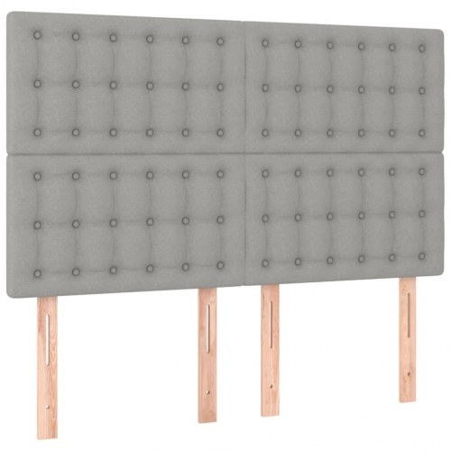 Kontinentalseng med madras 140 x 190 cm - stof, lysegrå