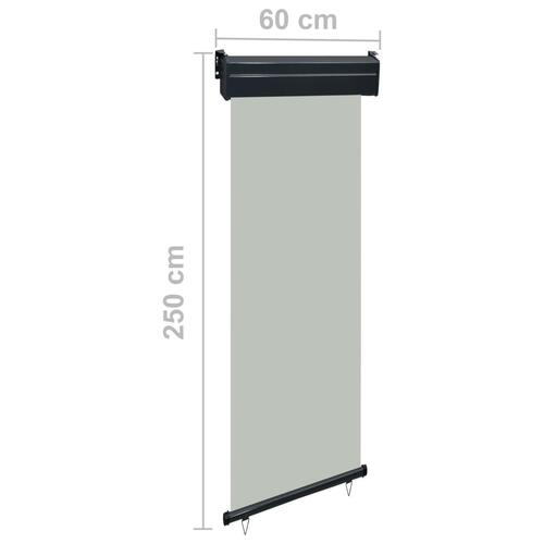 Sidemarkise til altan 65x250 cm grå
