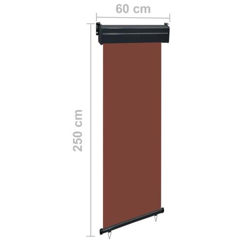 Sidemarkise til altan 65x250 cm brun