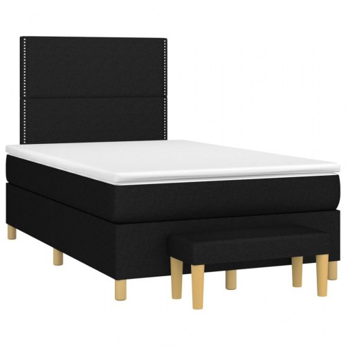 Kontinentalseng med madras 120×200 cm - stof, sort