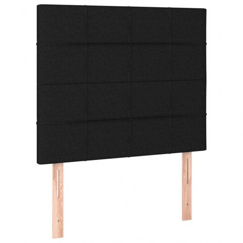 Kontinentalseng med madras 100×200 cm - stof, sort