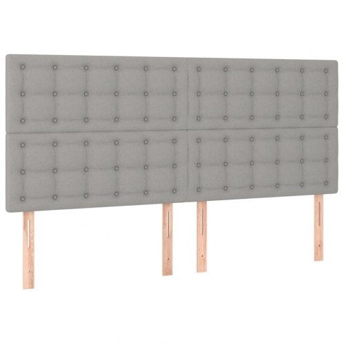 Kontinentalseng med madras 200x200 cm - stof, lysegrå