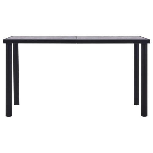 Spisebord 140x70x75 cm MDF sort og betongrå