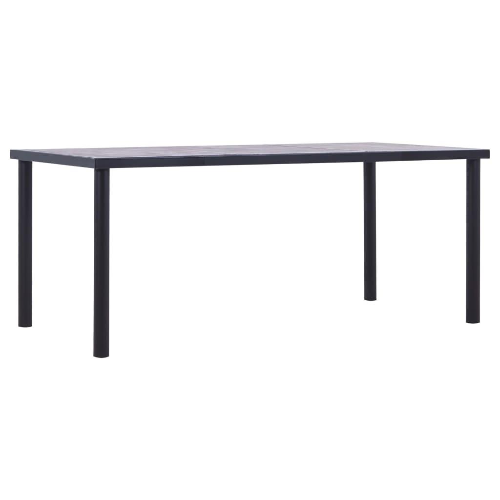 Spisebord 180x90x75 cm MDF sort og betongrå