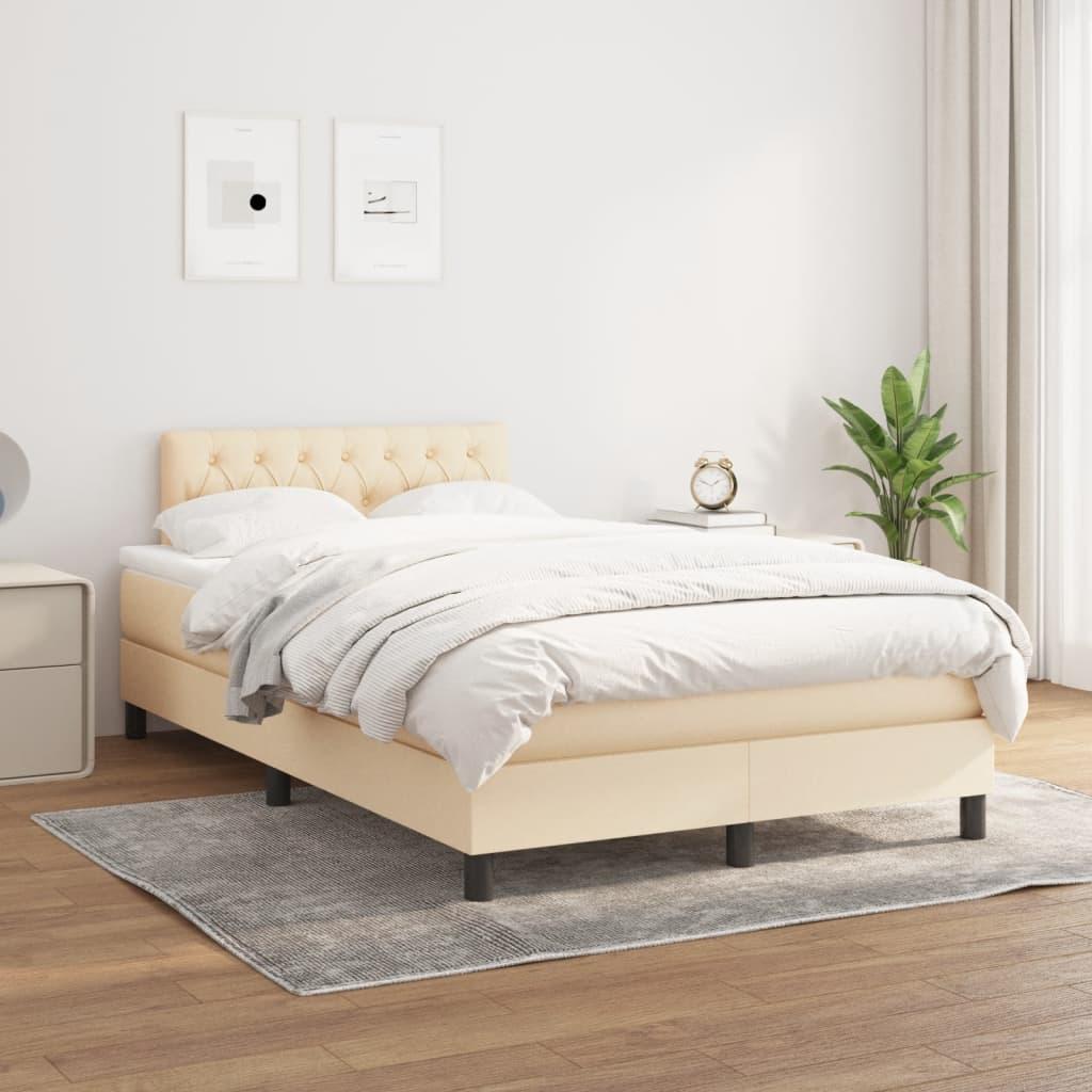Kontinentalseng Med Madras Stof Farvet Creme - Med pynteknapper / 120 x 200 cm