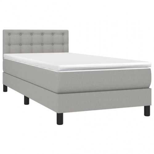 Kontinentalseng 80x200 cm - stof, lysegrå
