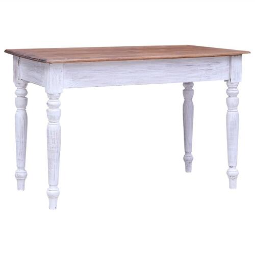 Skrivebord med skuffer 117x57x75 cm massivt genbrugstræ hvid