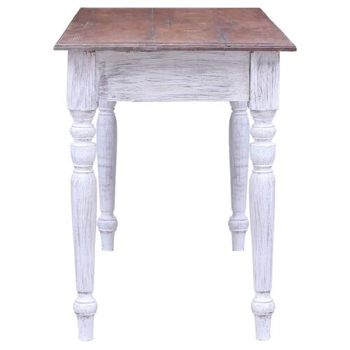 Skrivebord med skuffer 117x57x75 cm massivt genbrugstræ hvid