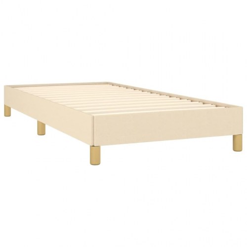 Kontinentalseng med madras 90×190 cm - stof, cremefarvet