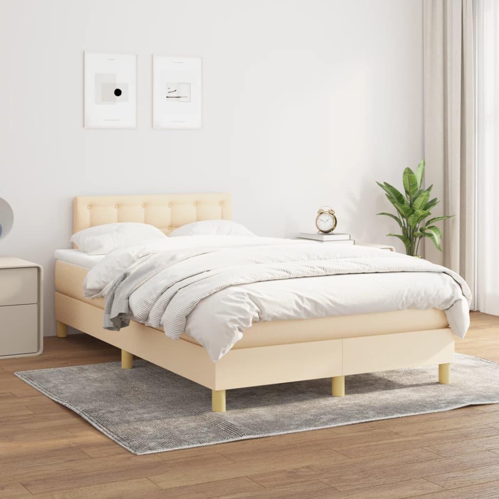 Kontinentalseng Med Madras Stof Farvet Creme - knapper / 120 x 200 cm