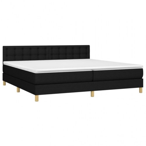 Kontinentalseng med madras 200×200 cm - stof, sort