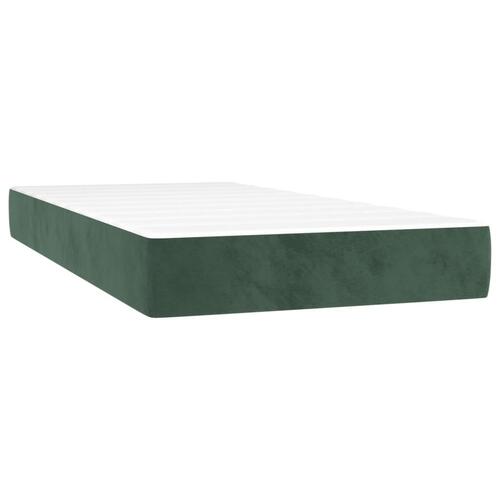 Kontinentalseng med madras 90x200 cm fløjl mørkegrøn