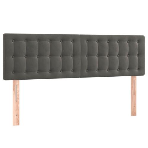 Kontinentalseng med madras 140x190 cm fløjl mørkegrå
