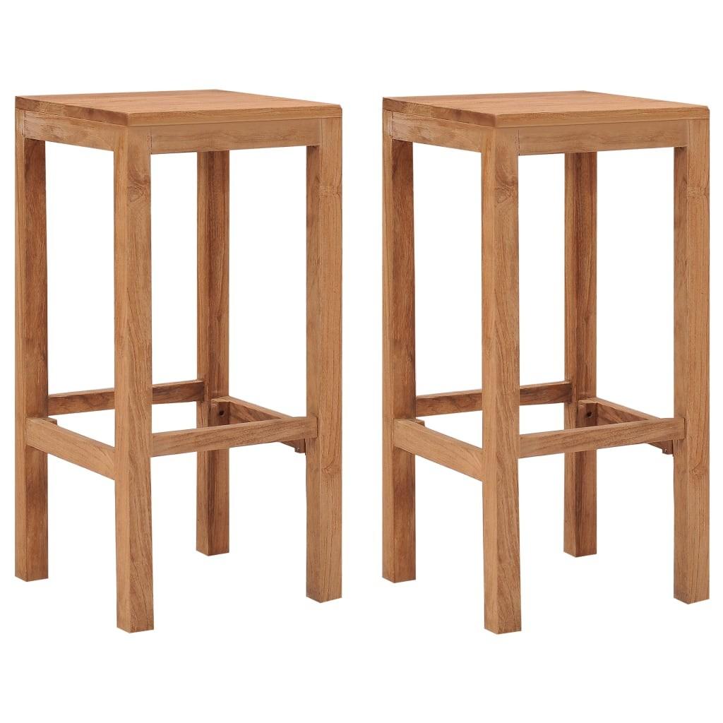 Barstole 2 stk. massivt teaktræ