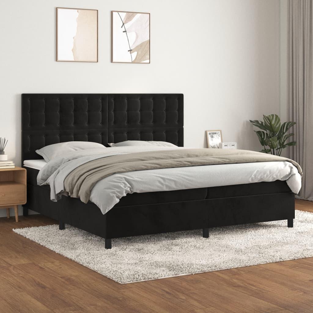 Kontinentalseng Med Madras Fløjl Sort - knapper / 200 x 200 cm