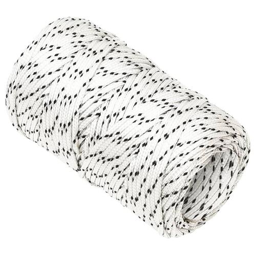 Flettet tovværk 2 mm x 50 m polyester hvid&#9;