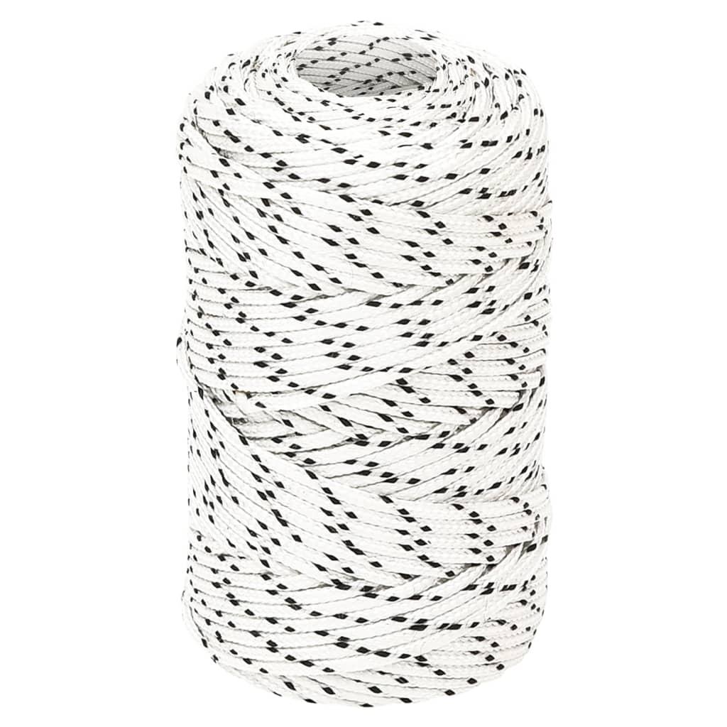 Flettet tovværk 2 mm x 250 m polyester hvid