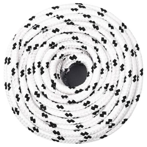 Flettet tovværk 6 mm x 25 m polyester hvid
