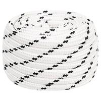 Flettet tovværk 20 mm x 100 m polyester hvid