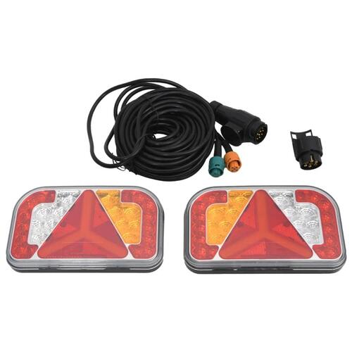 Trailerlygter 2 stk. 24x5x14,5 cm 12 V LED-pære rød