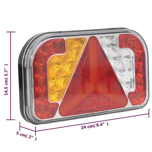 Trailerlygter 2 stk. 24x5x14,5 cm 12 V LED-pære rød