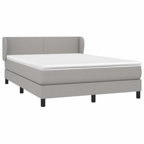Kontinentalseng med madras 140×190 cm - stof, lysegrå