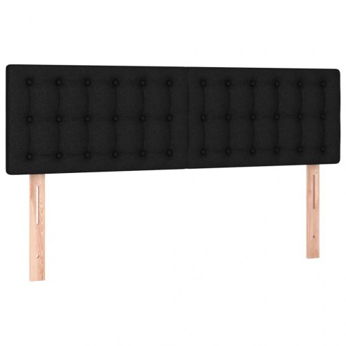 Kontinentalseng med madras 140x200 cm - stof, sort