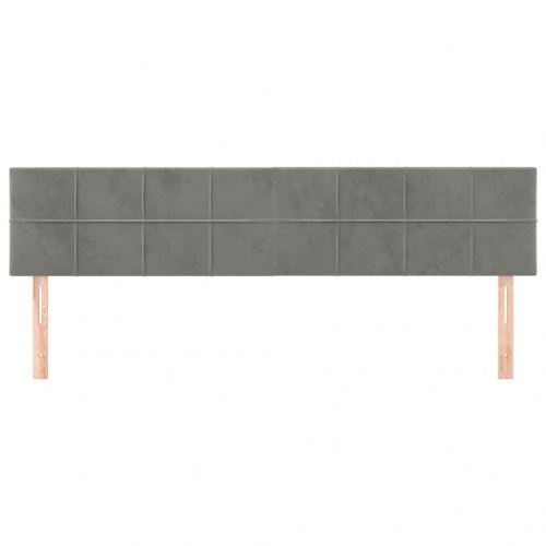 Sengegavl i fløjl 200 × 5 × 78/88 cm - lysegrå