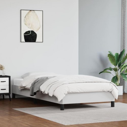 Sengeramme 100x200 cm i hvidt kunstlæder