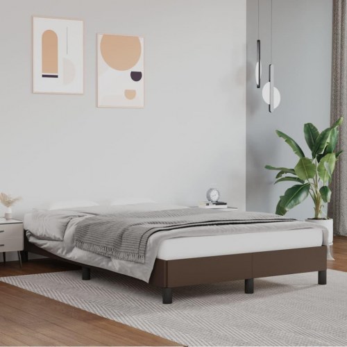 Sengeramme 120x200 cm kunstlæder brun