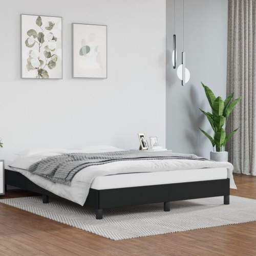 Sengeramme 140x190 cm i sort kunstlæder