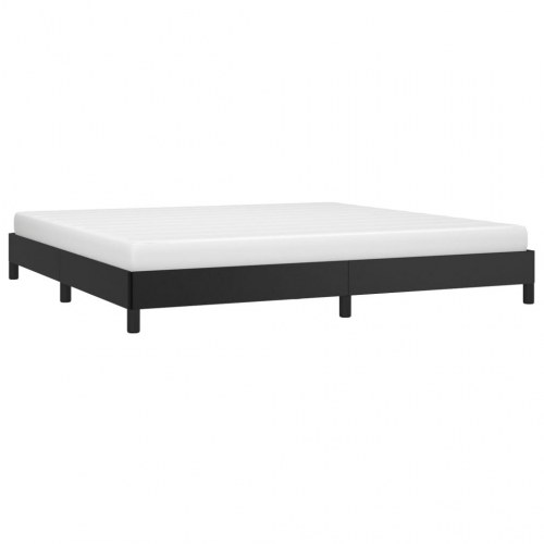 Sengeramme 200 x 200 cm i sort kunstlæder