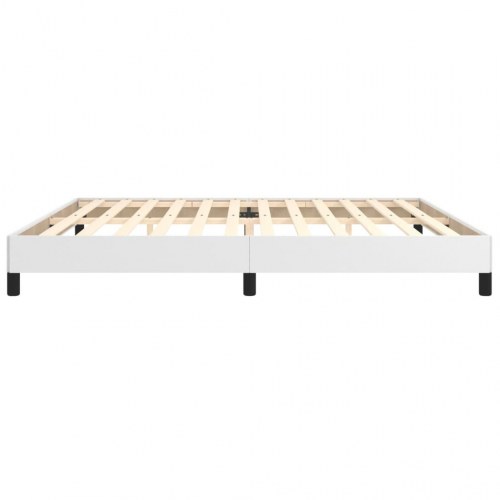 Sengeramme 200 x 200 cm i hvidt kunstlæder