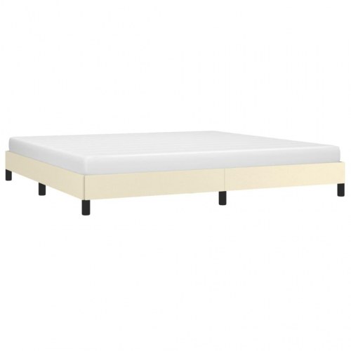 Sengeramme 200x200 cm kunstlæder cremefarvet