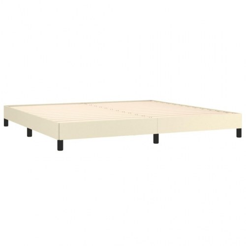 Sengeramme 200x200 cm kunstlæder cremefarvet