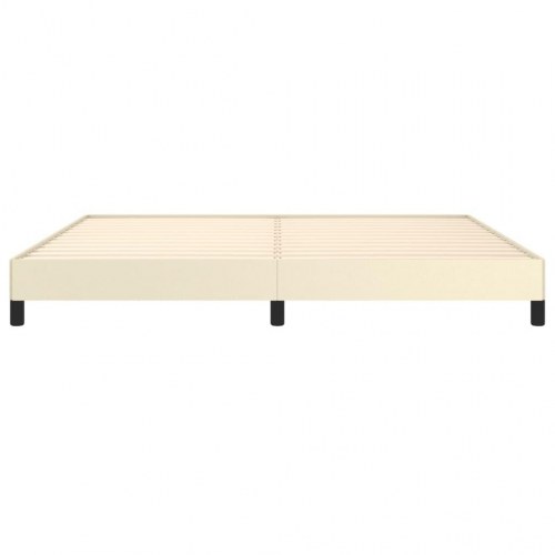 Sengeramme 200x200 cm kunstlæder cremefarvet