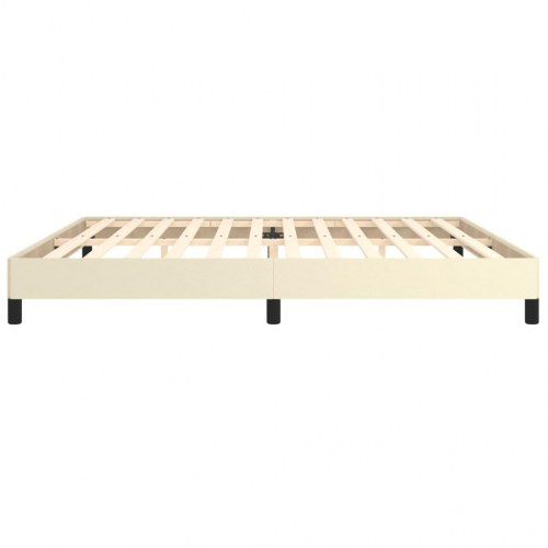 Sengeramme 200x200 cm kunstlæder cremefarvet
