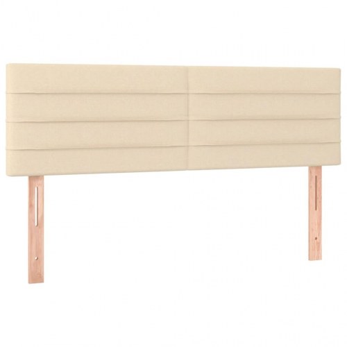 Kontinentalseng med madras 140x190 cm - stof, cremefarvet