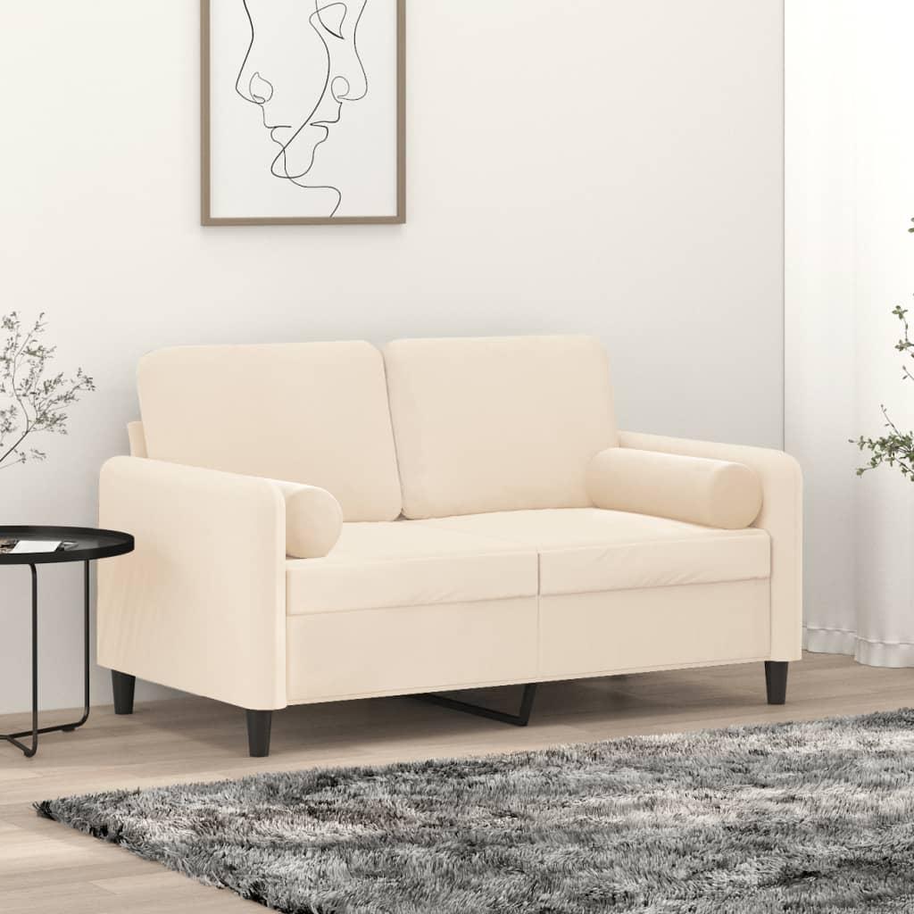 Pyntepuder 2 stk. Ø15x50 cm velour cremefarvet