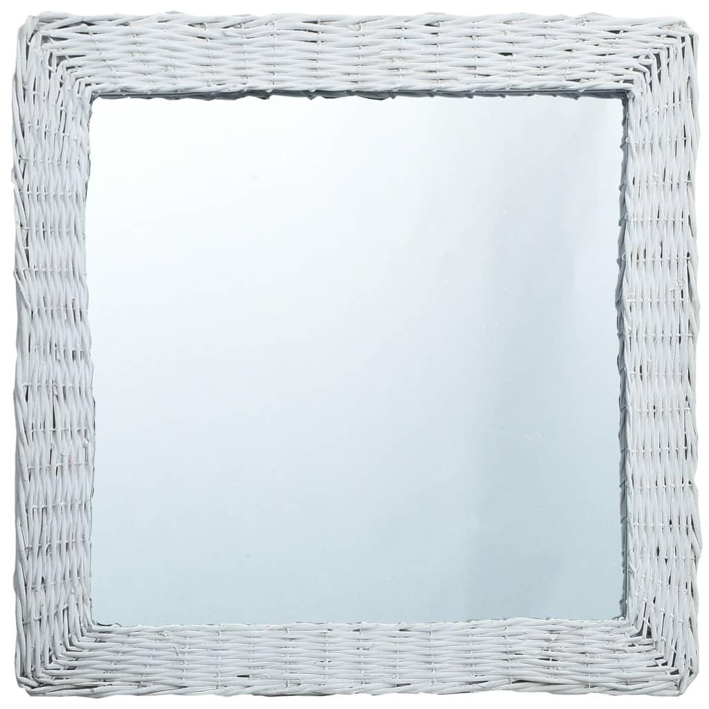 Spejl 50x50 cm flet hvid