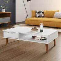 Sofabord MOLDE 100x55x31 cm massivt fyrretræ hvid