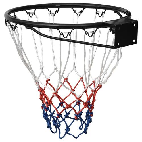 Basketkurv 39 cm stål sort