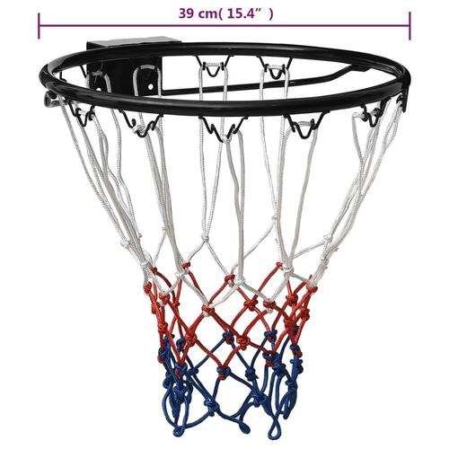 Basketkurv 39 cm stål sort