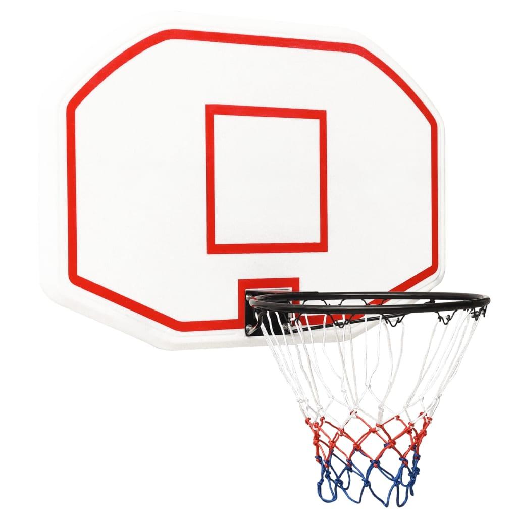 Basketballkurv med plade 109x71x3 cm polyethylen hvid