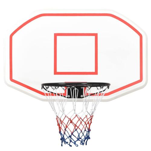 Basketballkurv med plade 109x71x3 cm polyethylen hvid