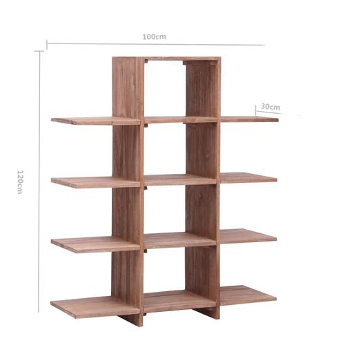 Bogreol 100x30x120 cm massivt teaktræ