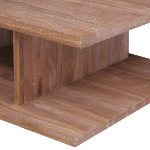 Sofabord i massivt teaktræ - 70 × 70 × 30 cm, C-form