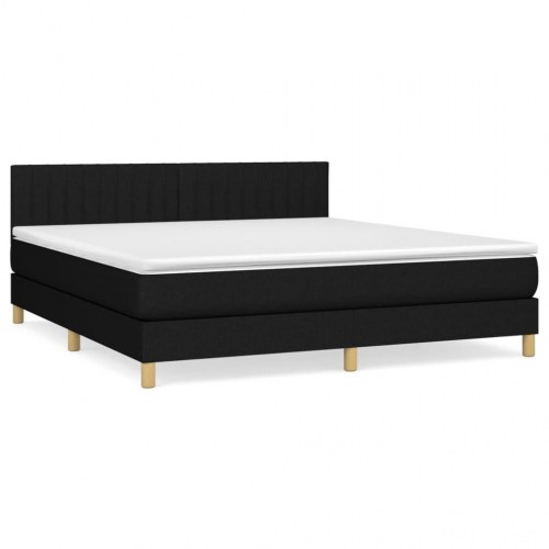 Kontinentalseng med madras 160×200 cm - stof, sort